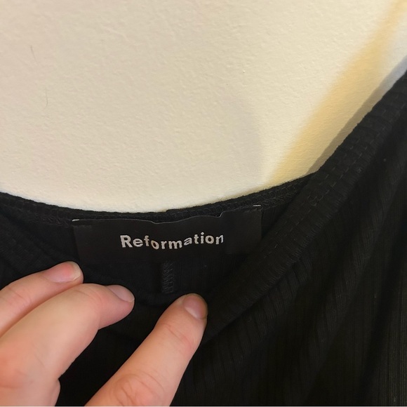 Reformation • Black Knit Spaghetti Strap Dress - Picture 5 of 5